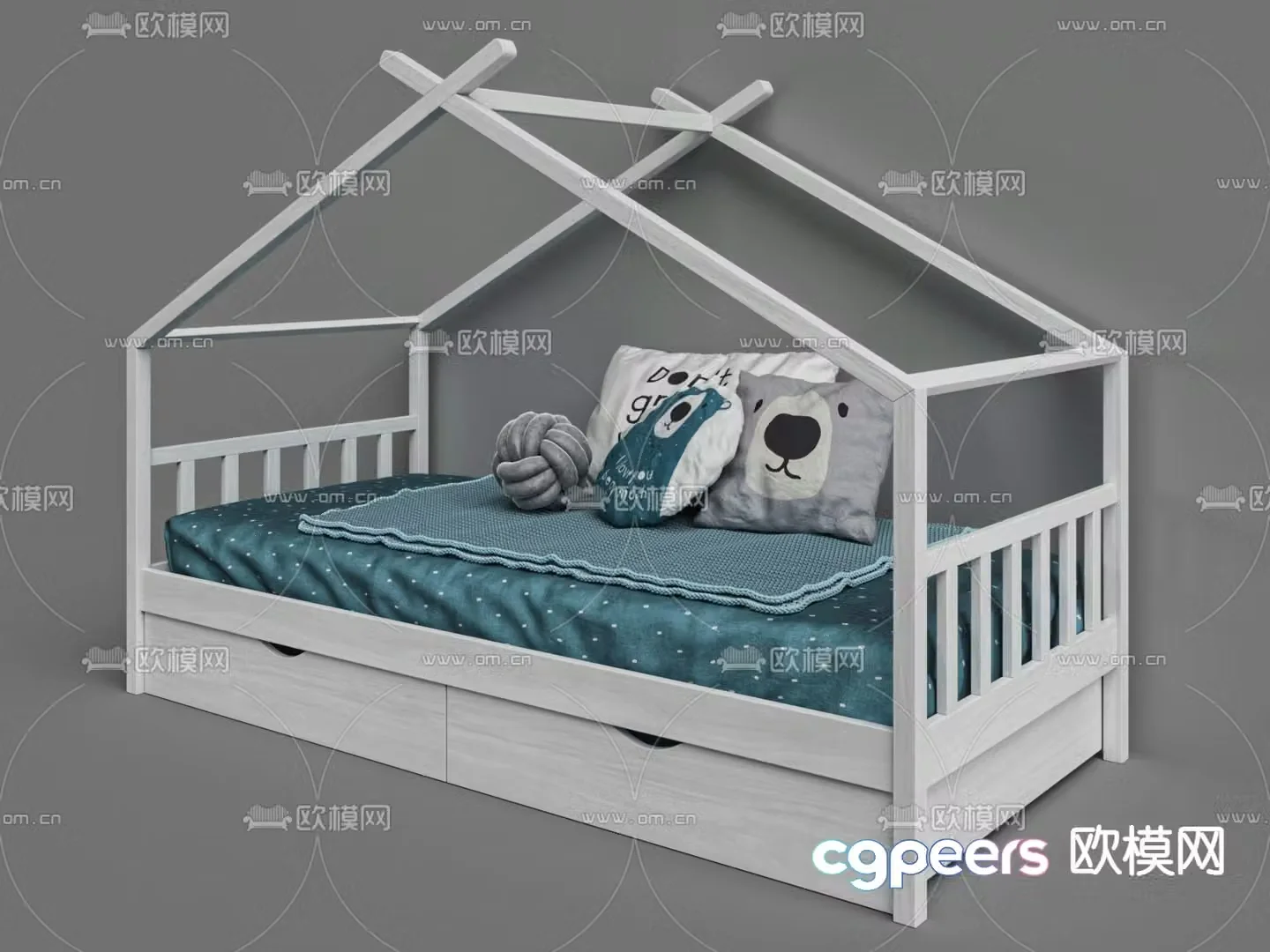 Modern children’s bed 3d model