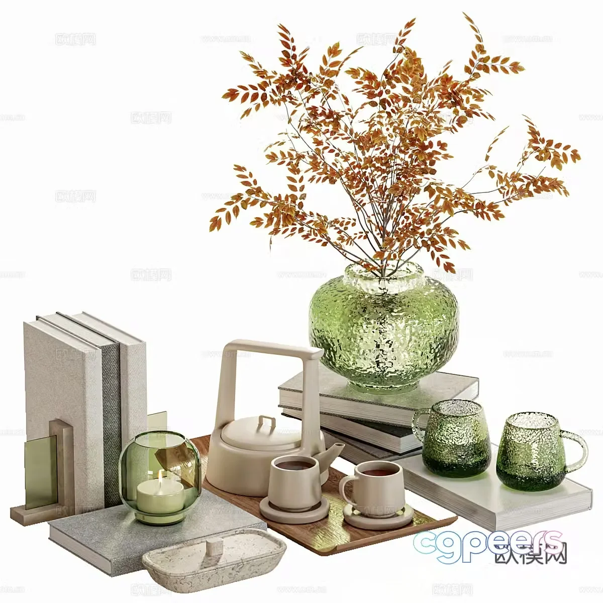 New Chinese style decoration ornament combination 3D model