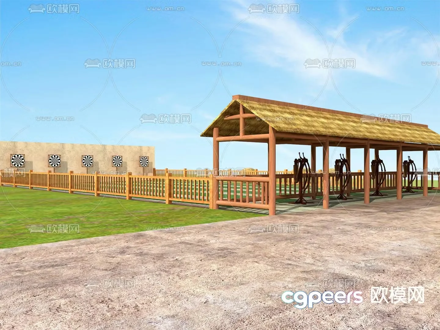 Archery range shooting range 3d model