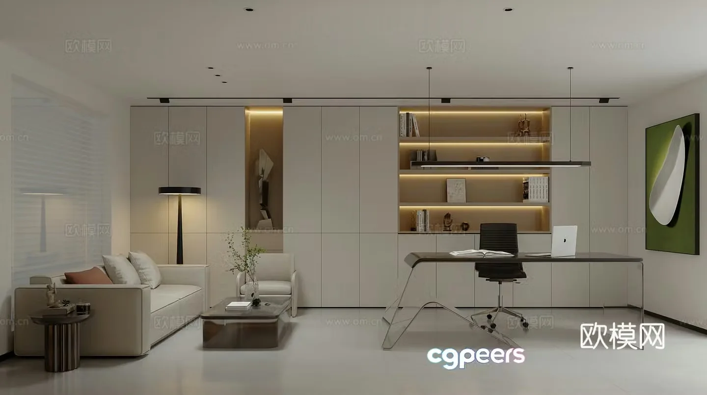 Modern study 3d model