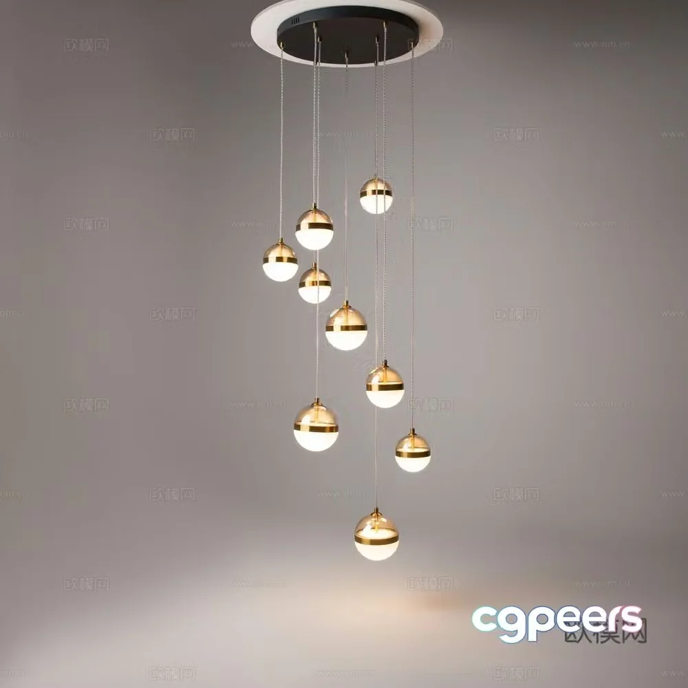 Modern chandelier 3d model
