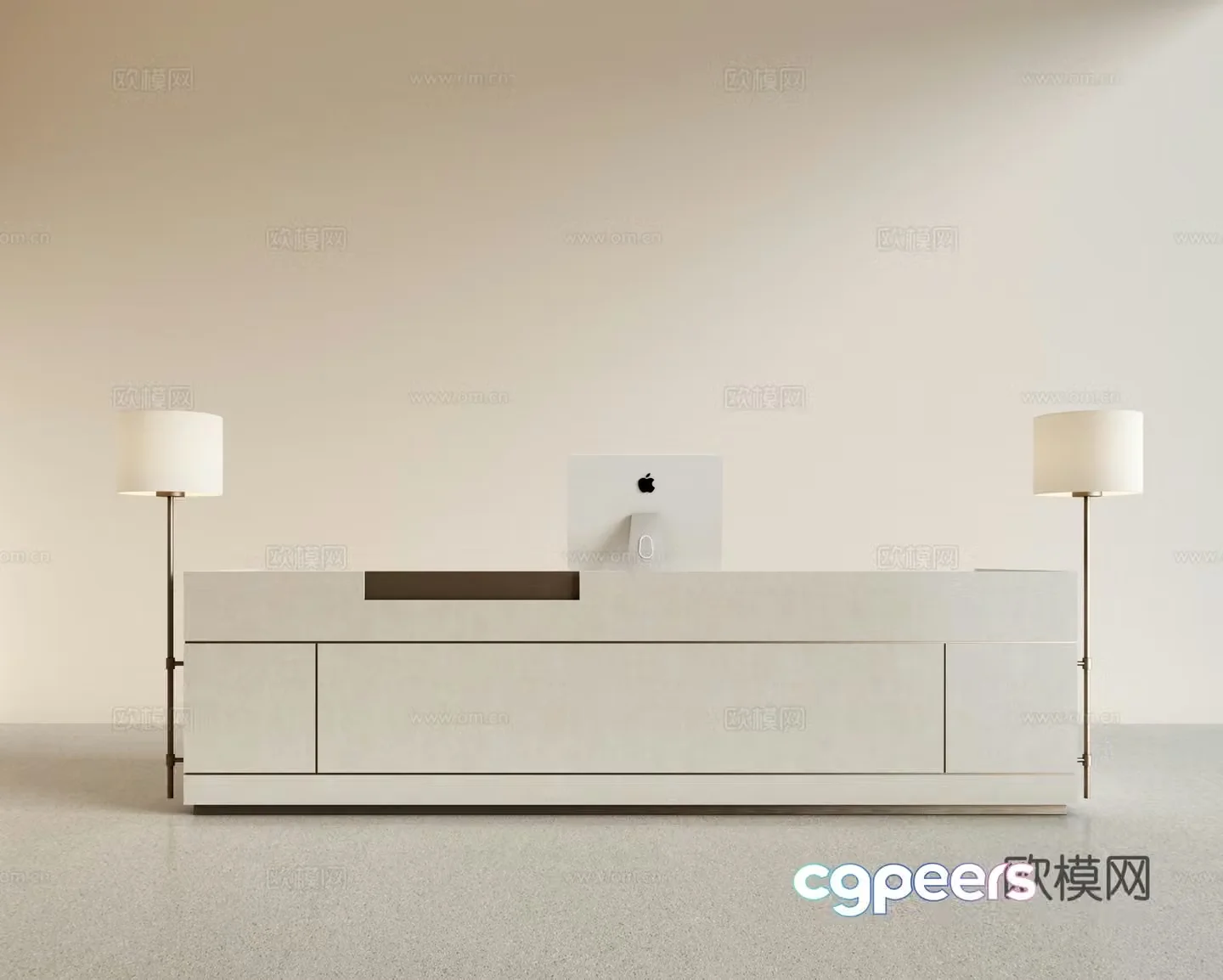 Modern front desk reception desk service desk office front desk 3d model