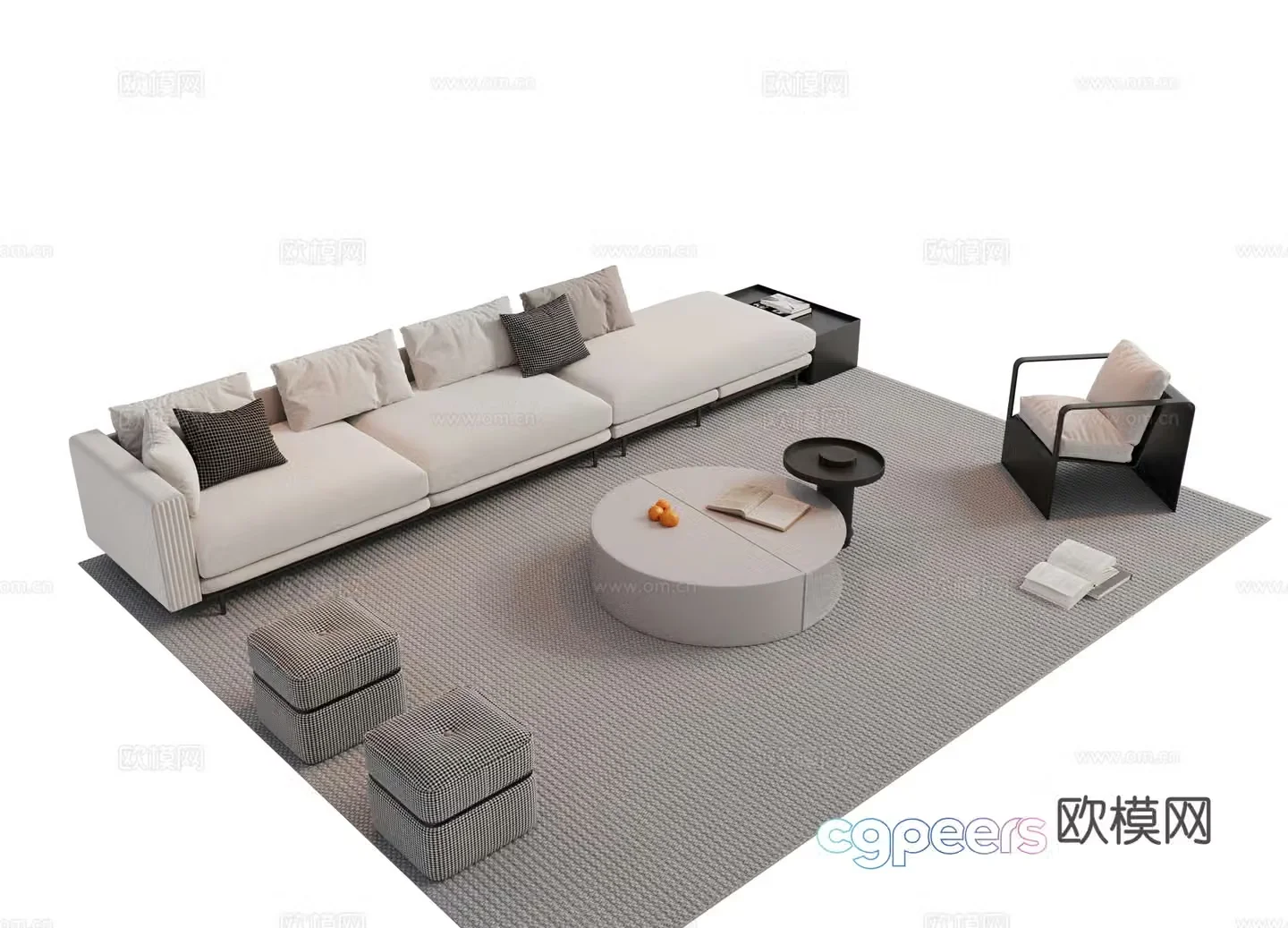 Modern combination sofa 3d model