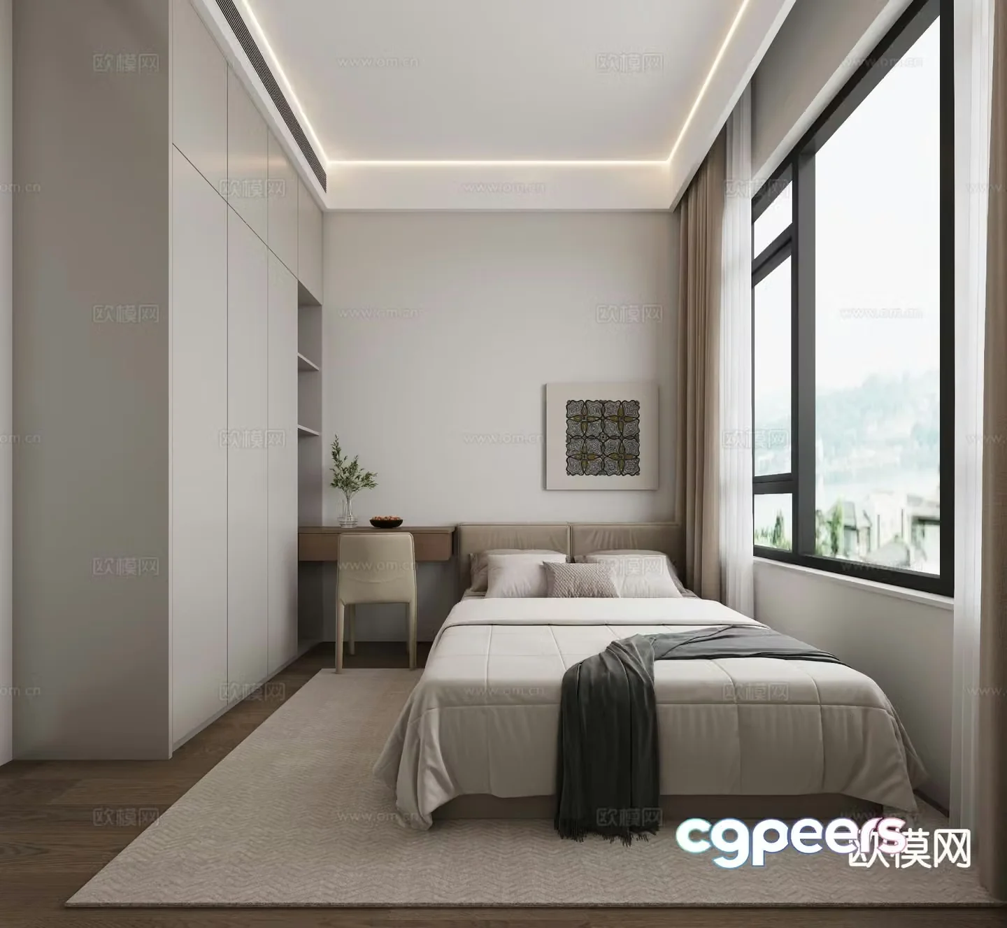 Modern bedroom second bedroom 3d model