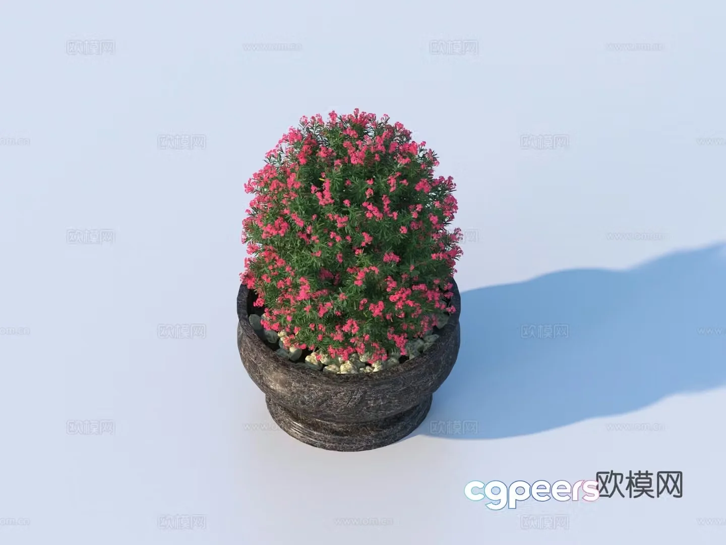 flowerpot potted plant green plant plant 3d model