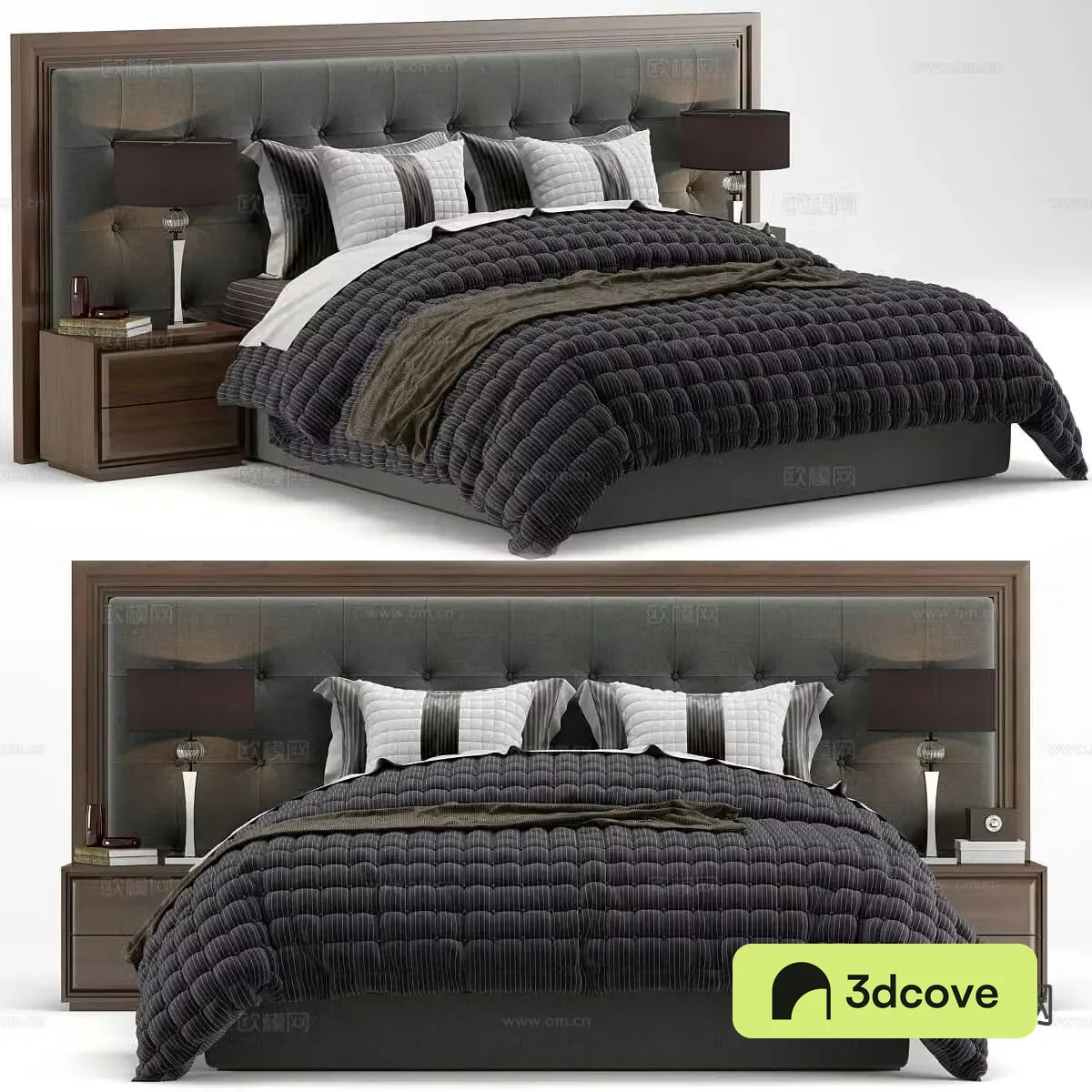 Simple European double bed