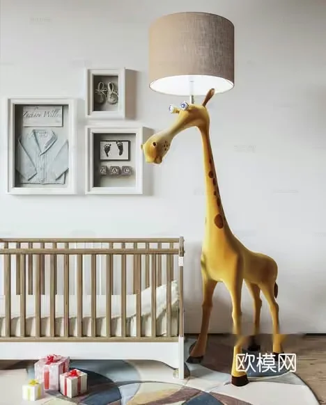 A Giraffe Lamp In A Nursery Room 3D Model – 5702 – VRAY Render