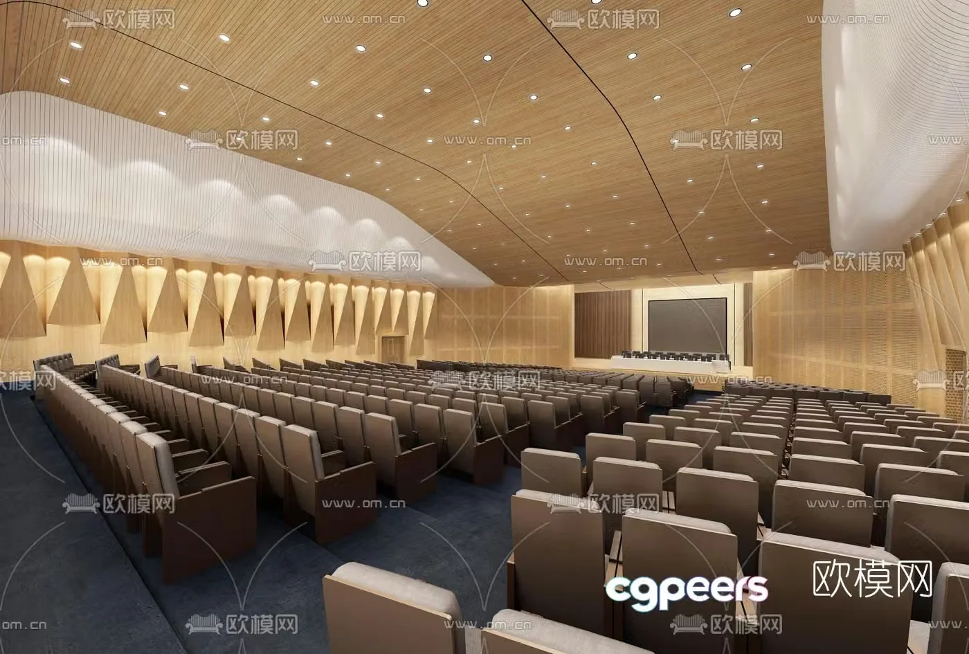 Modern hotel conference hall lecture hall 3d model