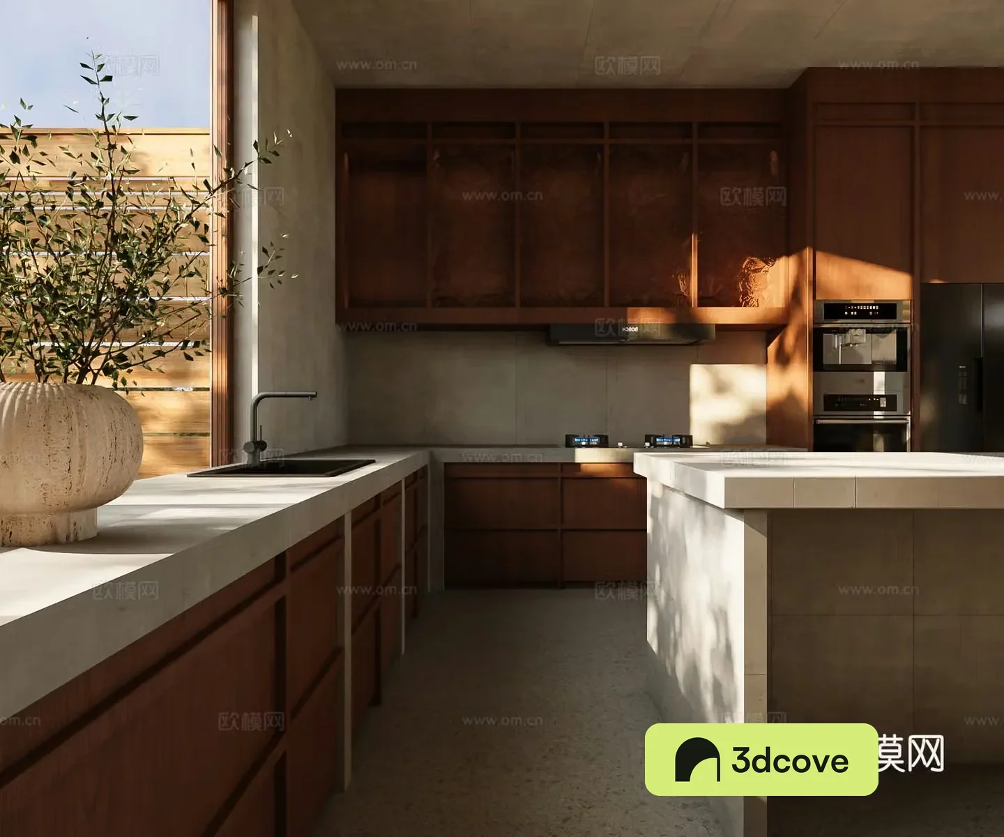 Wasabi Open Kitchen Middle Style Kitchen Island Kitchen Bar Kitchen 3D Model