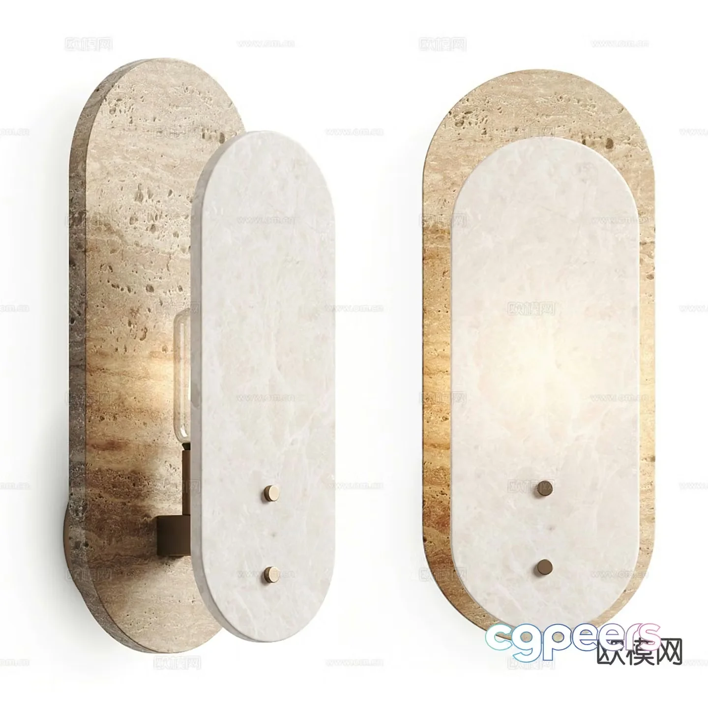 Light luxury wall lamp stone wall lamp 3d model
