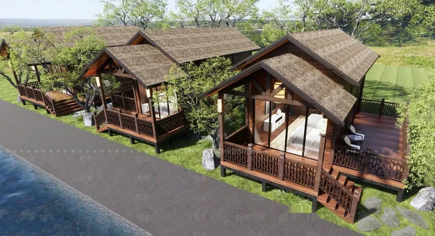 Wooden Houses 3D Model – 17134 – VRAY Render