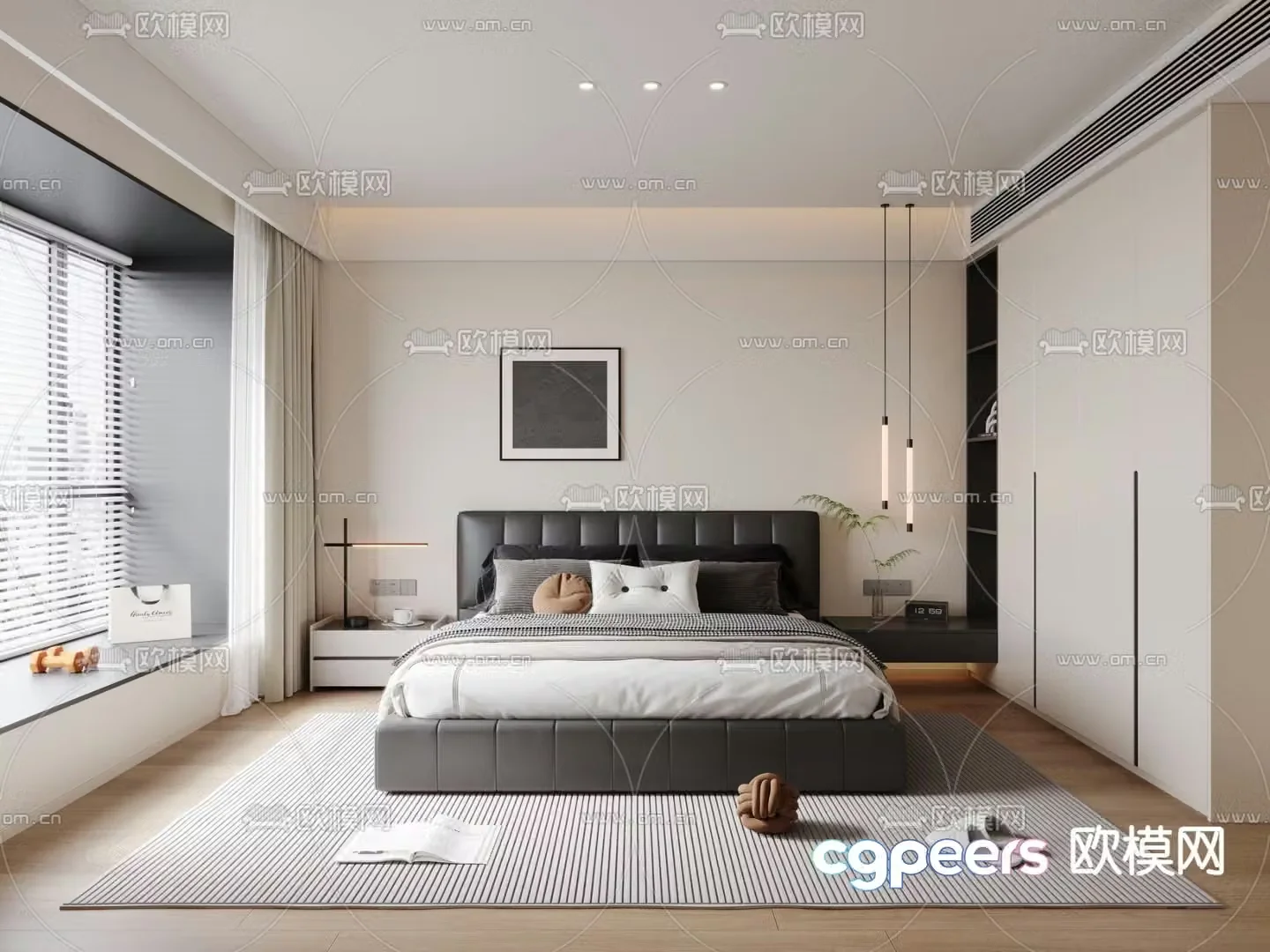 Modern bedroom master bedroom 3d model