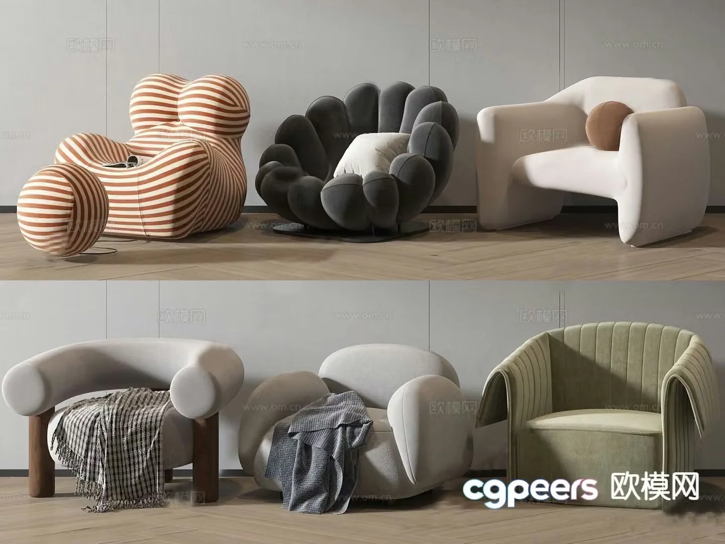 Single sofa leisure sofa 3d model