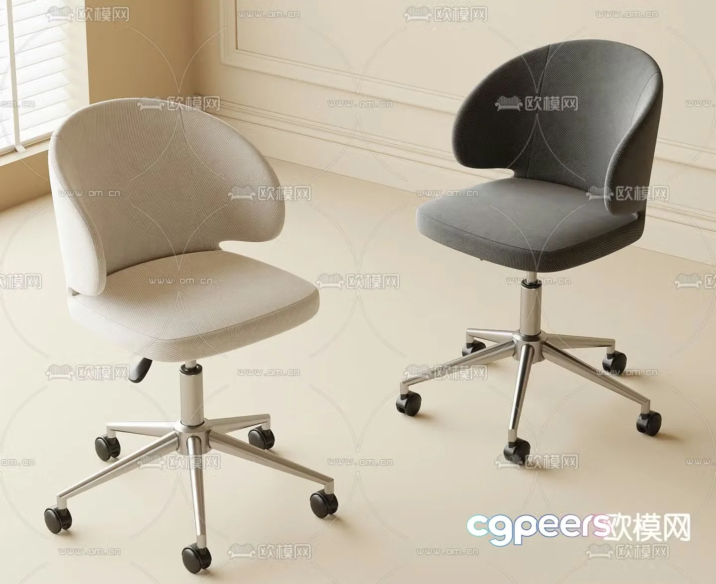 Modern swivel single chair office chair 3d model