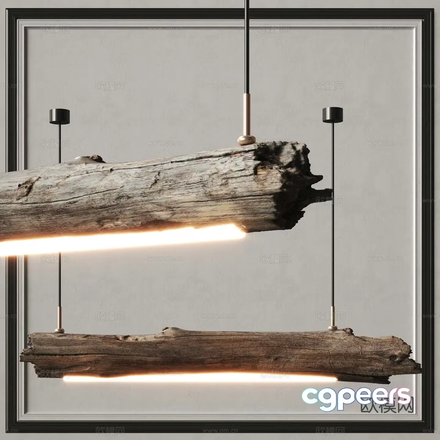 wabi-sabi chandelier tree trunk chandelier wood chandelier 3d model