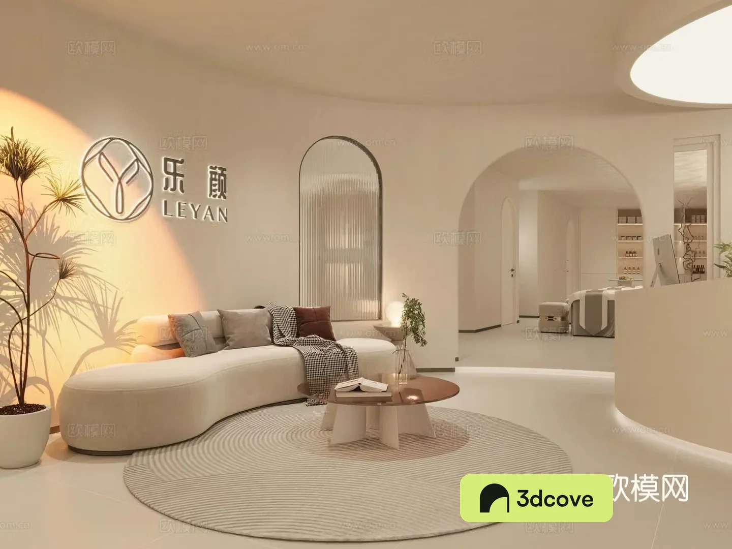 Minimalist modern beauty salon massage shop rest area