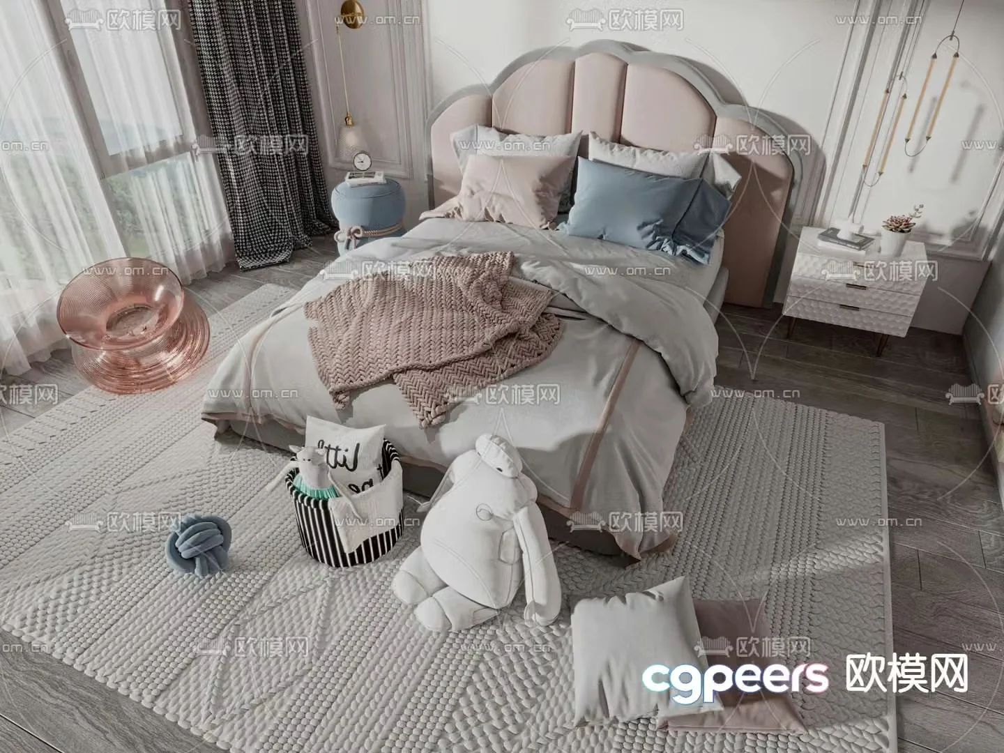 Modern children’s bed 3d model