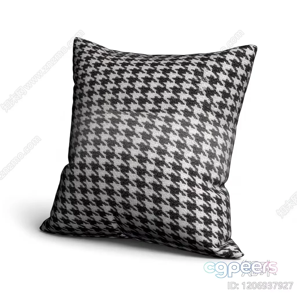 Gray Houndstooth Pillow 3D Model – 3253 – VRAY Render