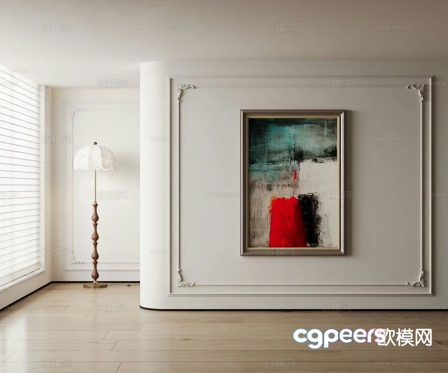American decorative painting abstract oil painting 3d model