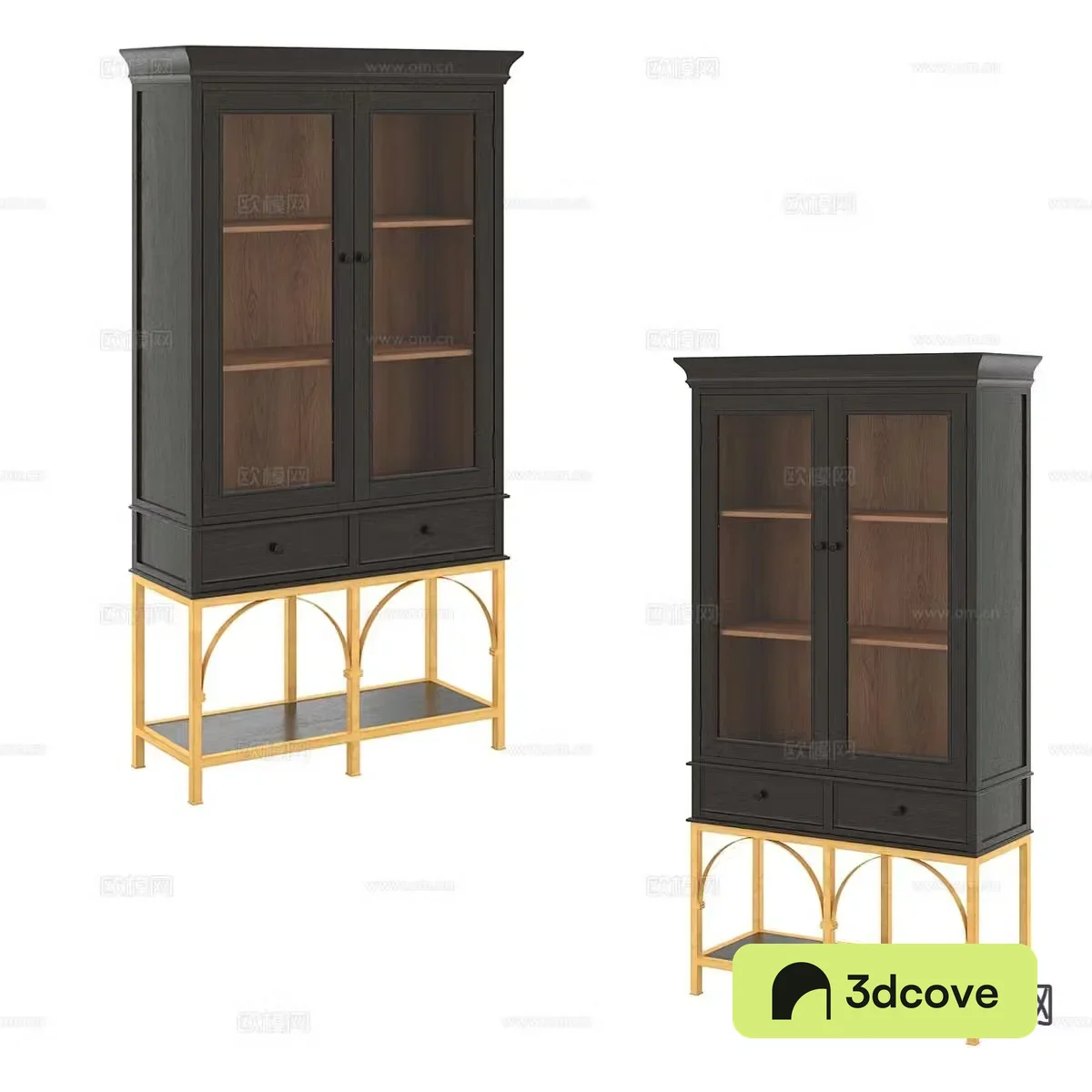 Nordic bookcase high cabinet 3d model