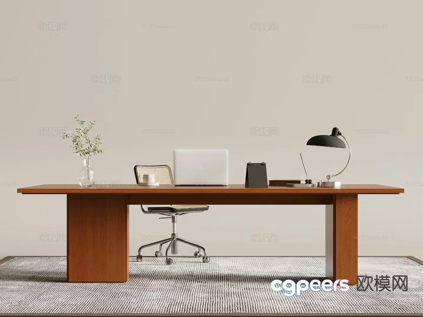 Medieval style office desk desk 3d model