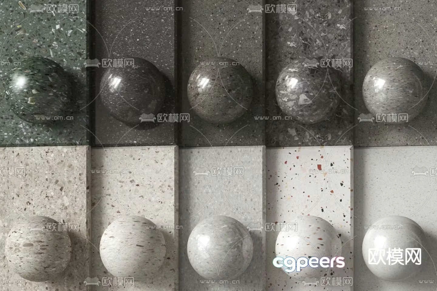 terrazzo marble quartz stone granite 3d model