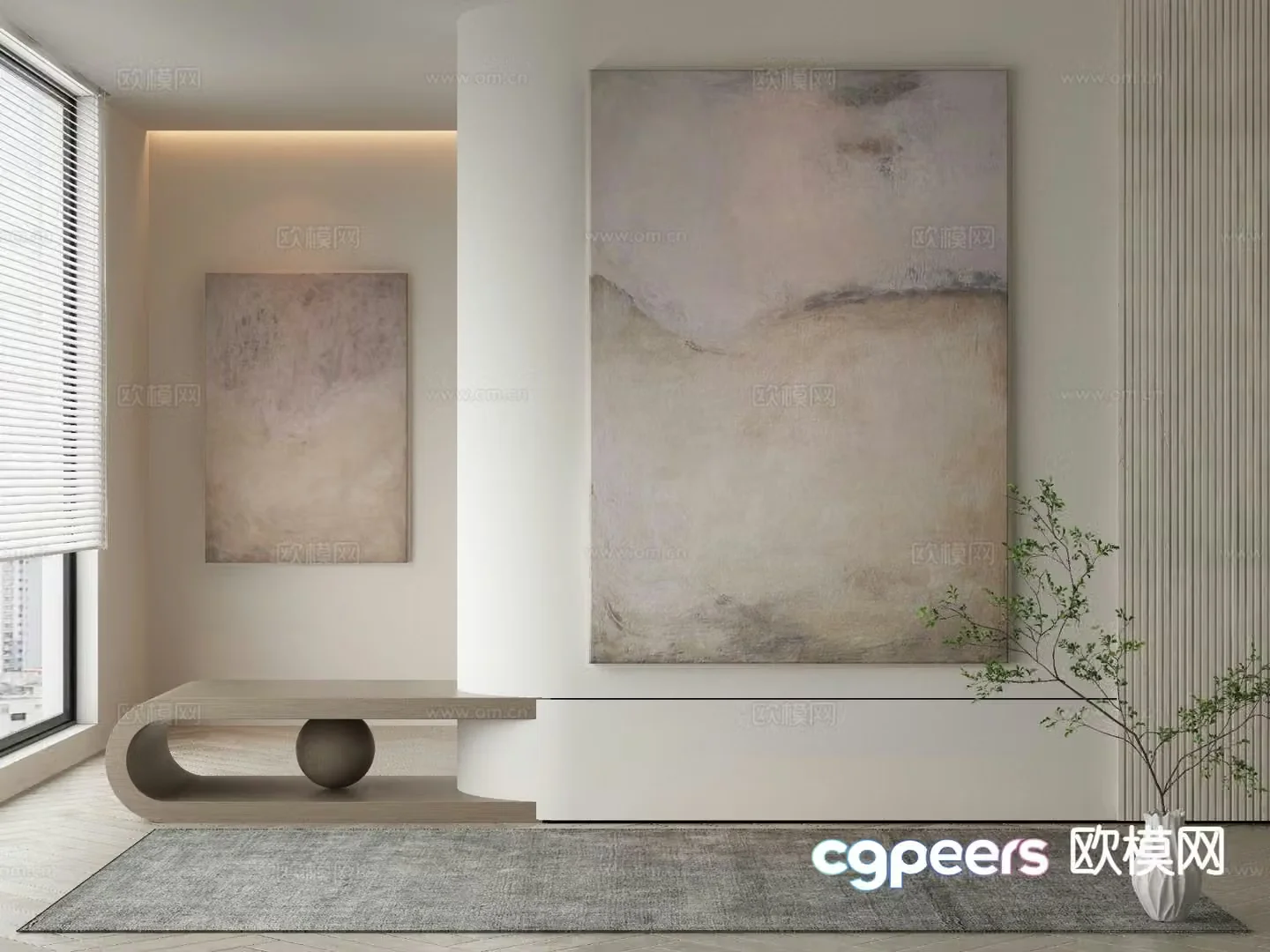 Modern decorative painting texture painting abstract painting 3d model