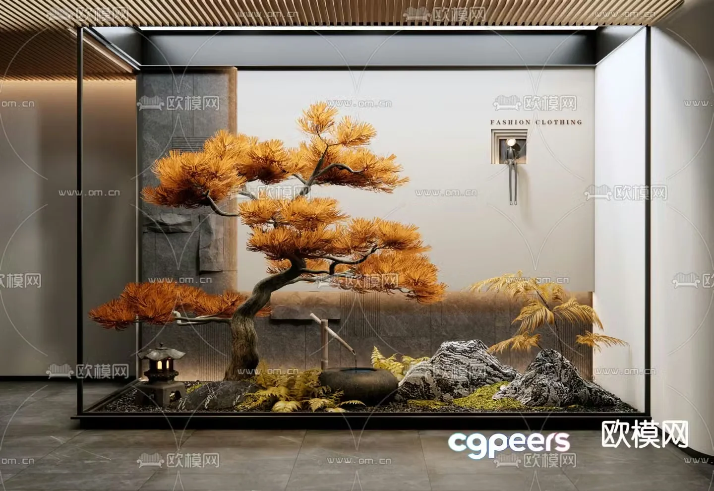 Indoor landscape plant landscaping 3d model