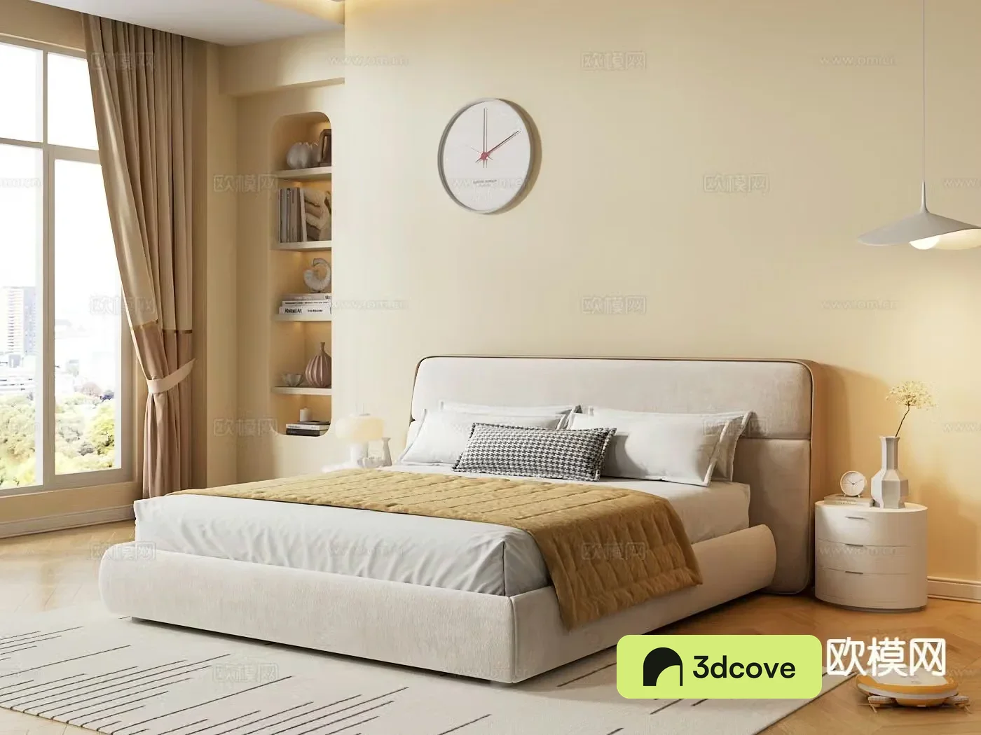 Cream style double bed