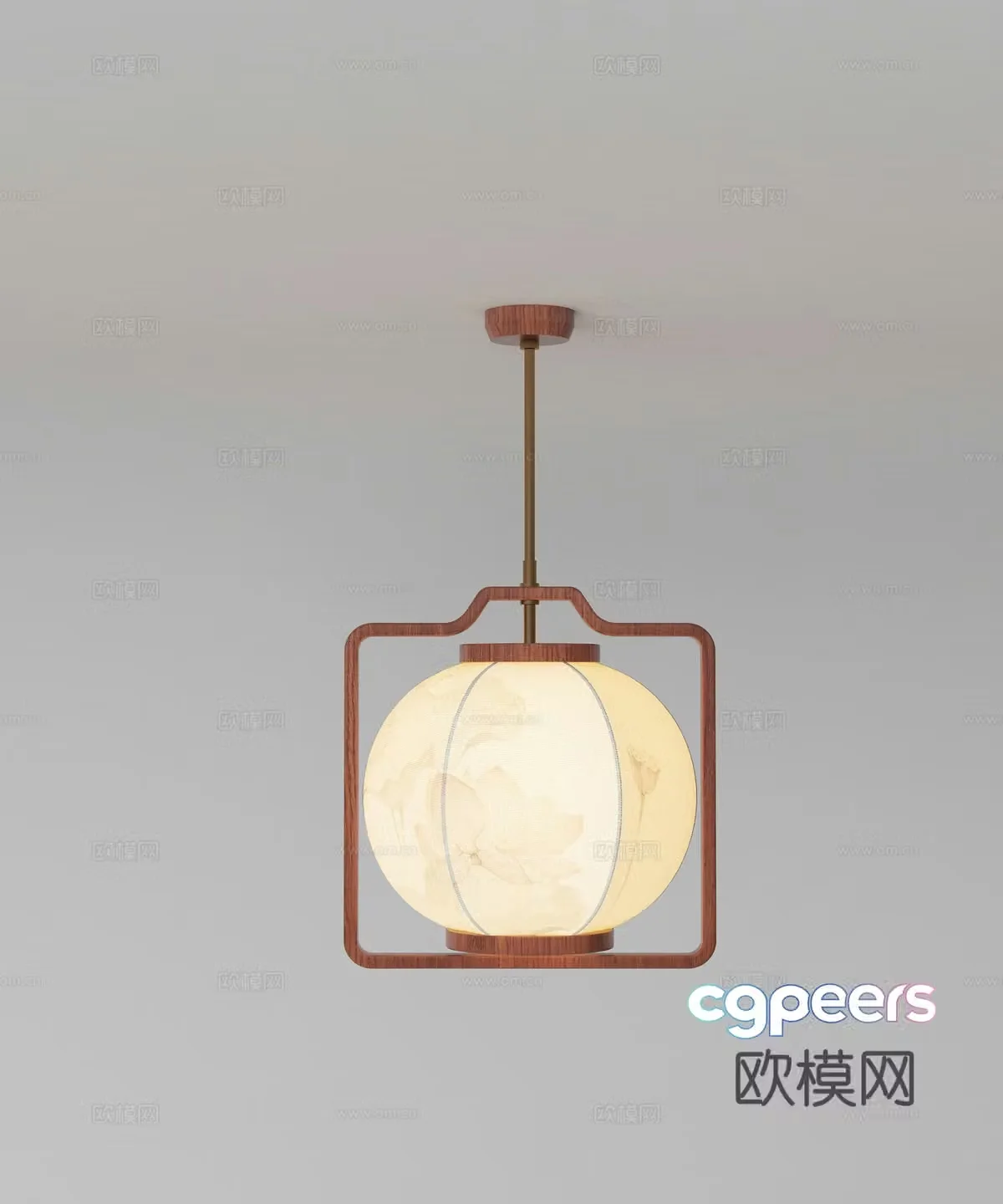 Song style aesthetic chandelier 3d model