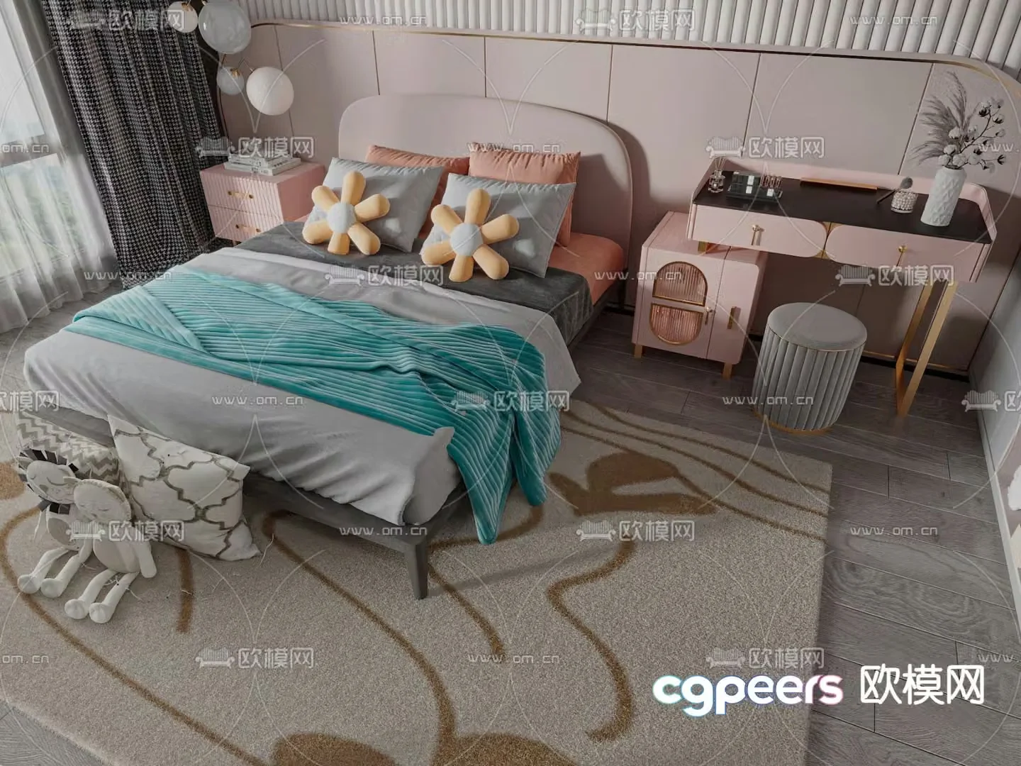 Modern children’s bed 3d model