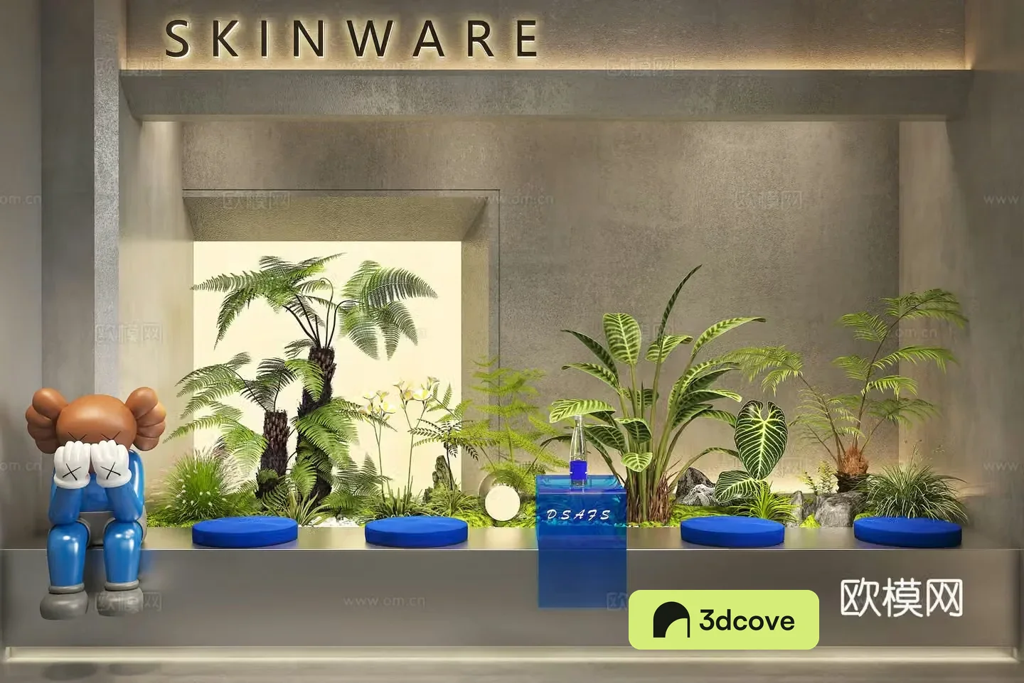 Modern interior landscape Garden landscape Rest area Plant pile Milk tea shop