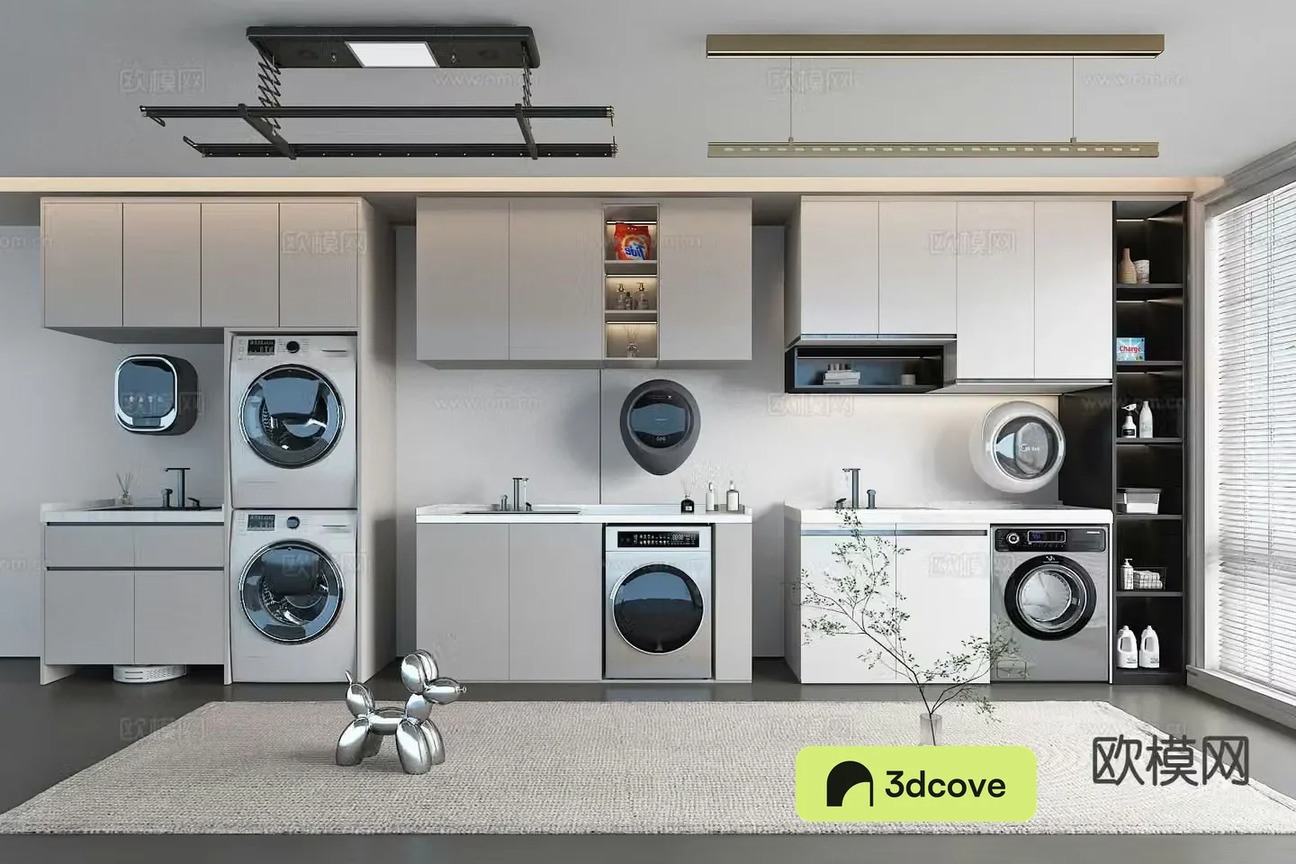 Modern balcony cabinet washing machine cabinet