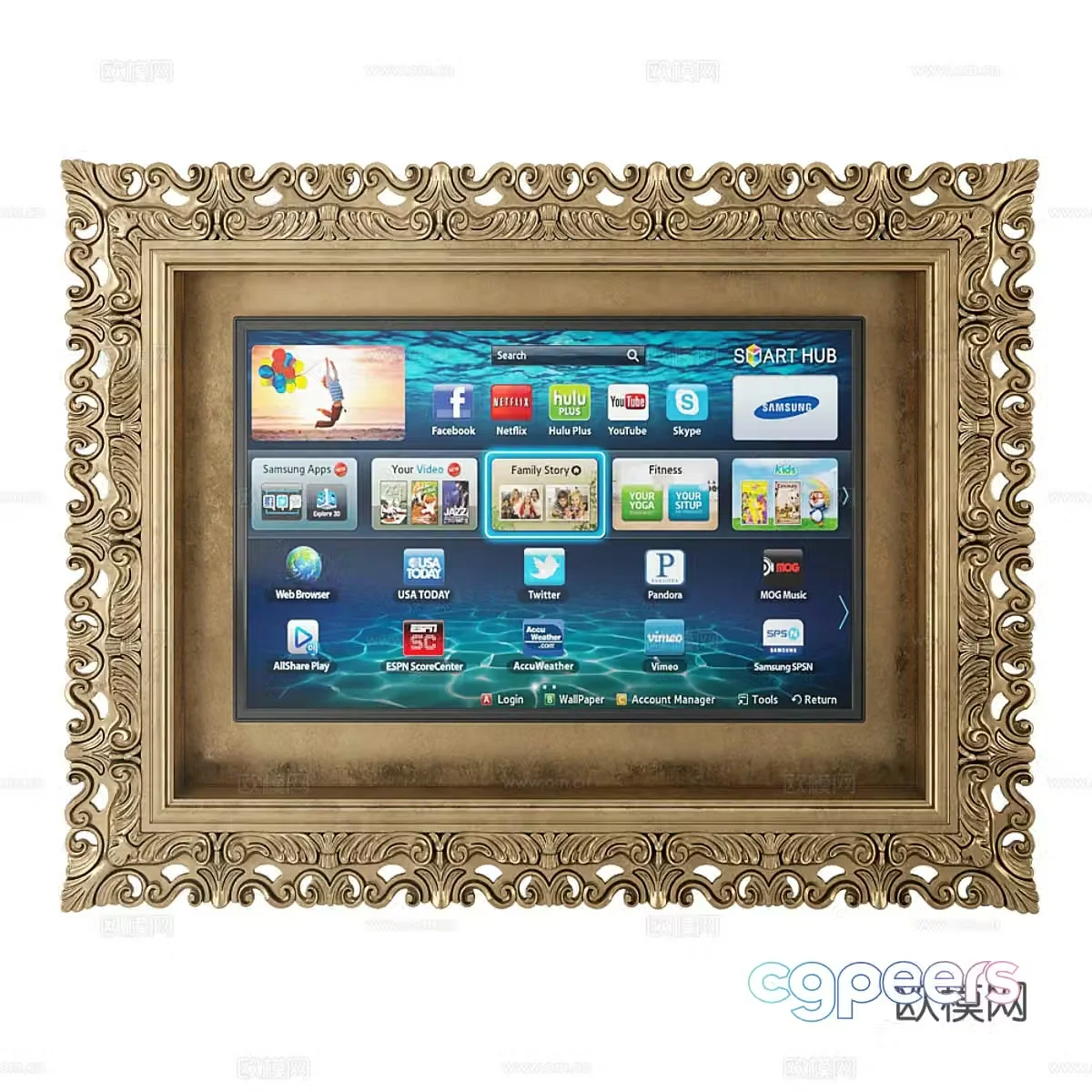 French European TV frame 3D model