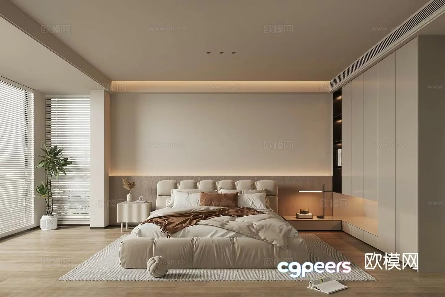 Creamy Bedroom Master Bedroom 3D Model