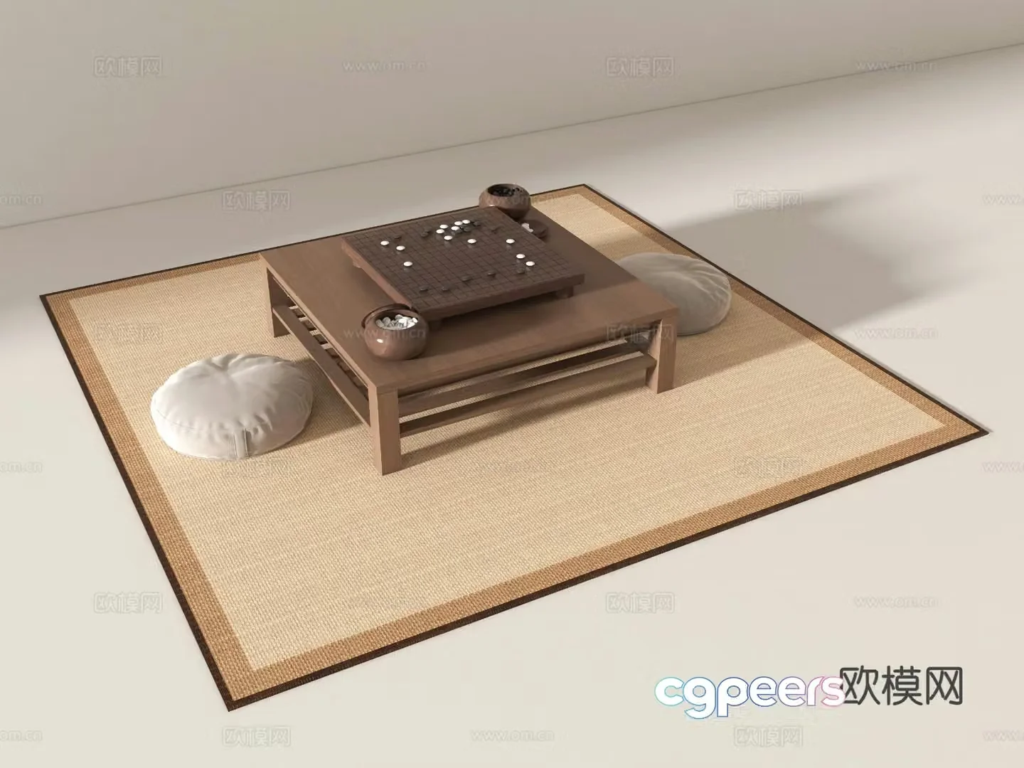 New Chinese style Go board 3d model
