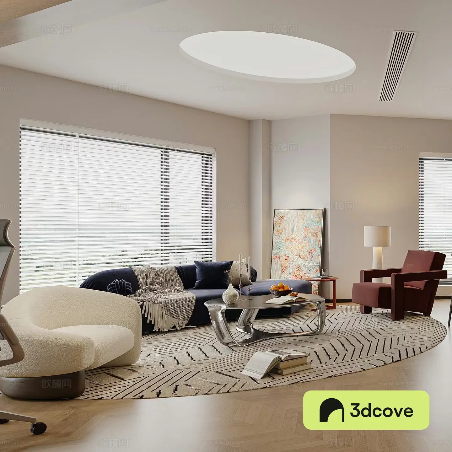 Modern living room Combination sofa Leisure chair Modern living room and dining room Cream style Simple G56