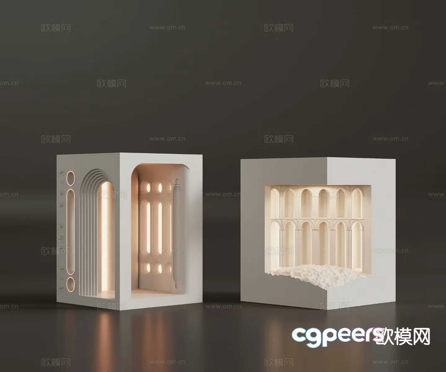 Recessed wall light plaster wall light 3d model