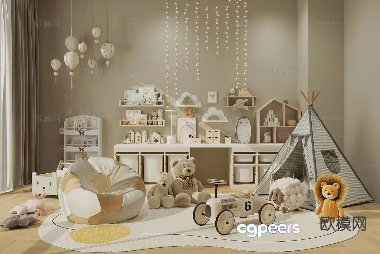 Modern children’s toys dolls tent 3d model