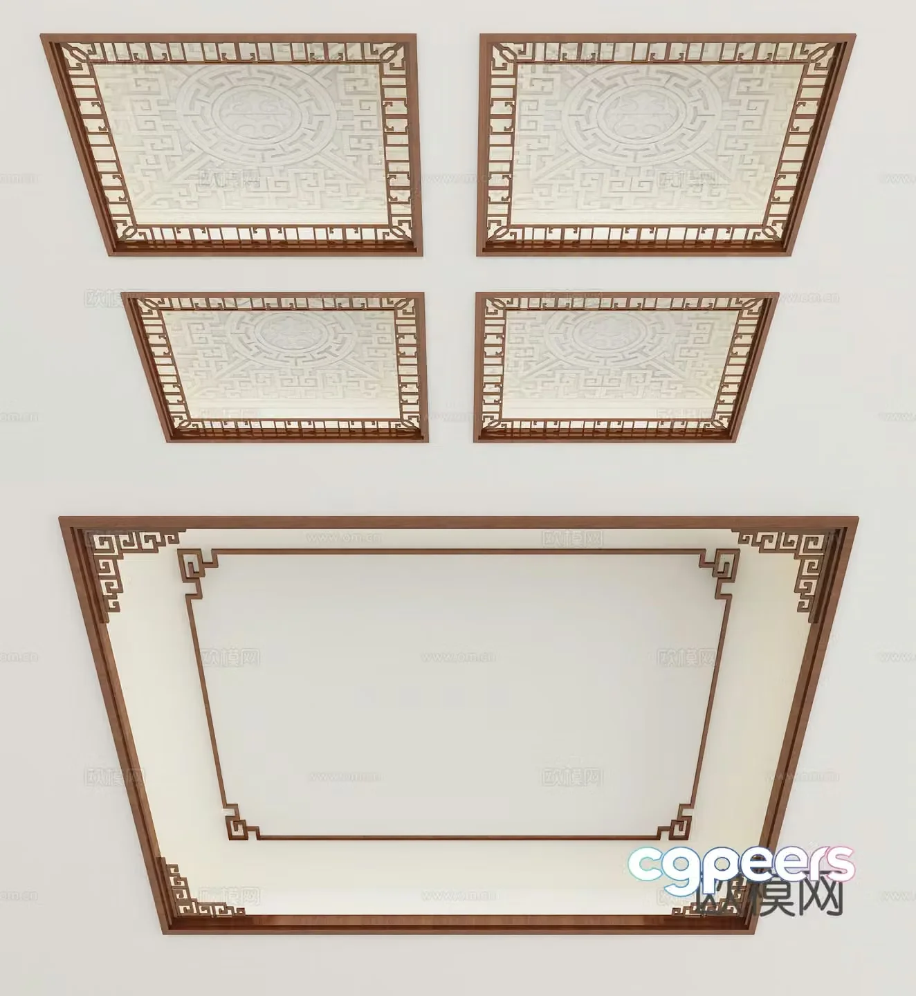 New Chinese style ceiling 3D model