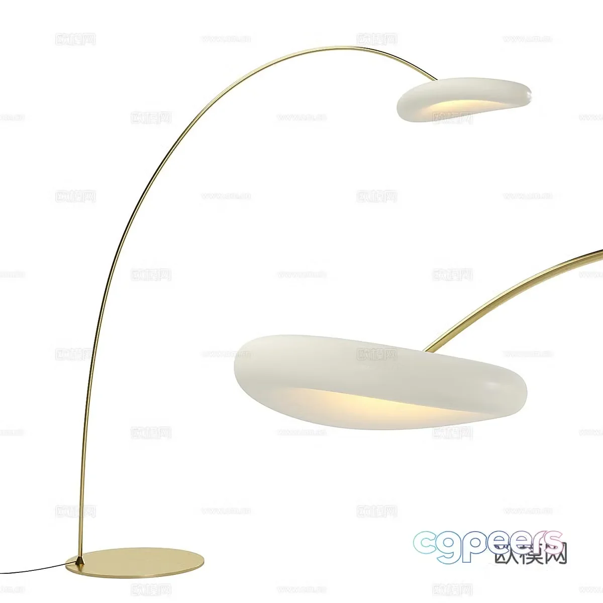 Light luxury floor lamp fishing lamp 3d model