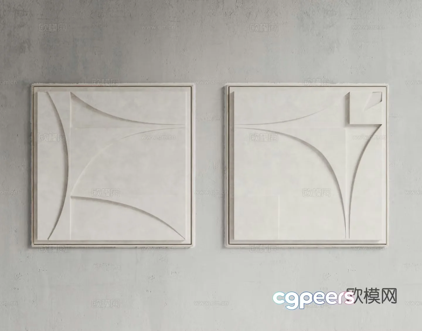 Modern three-dimensional hanging paintings Abstract paintings Decorative paintings 3d model