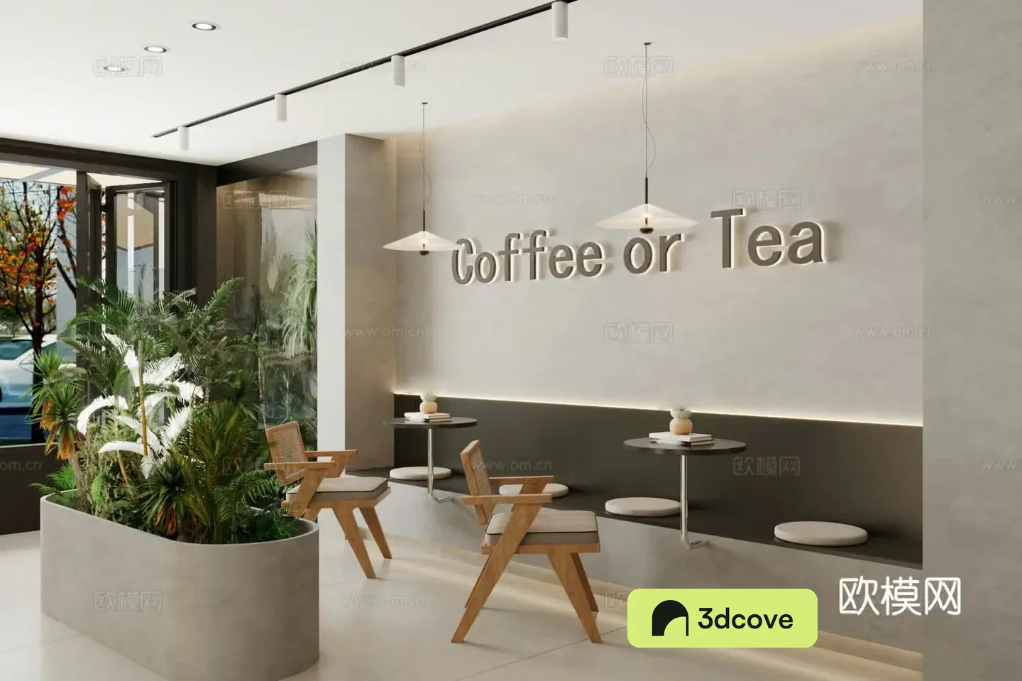 Modern milk tea shop card area rest area wall card