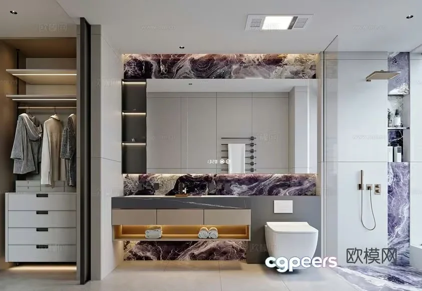 Modern Bathroom 3D Model – 21043 – VRAY Render