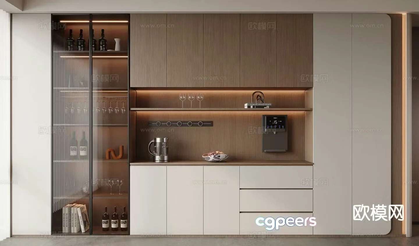 Italian wine cabinet sideboard 3d model