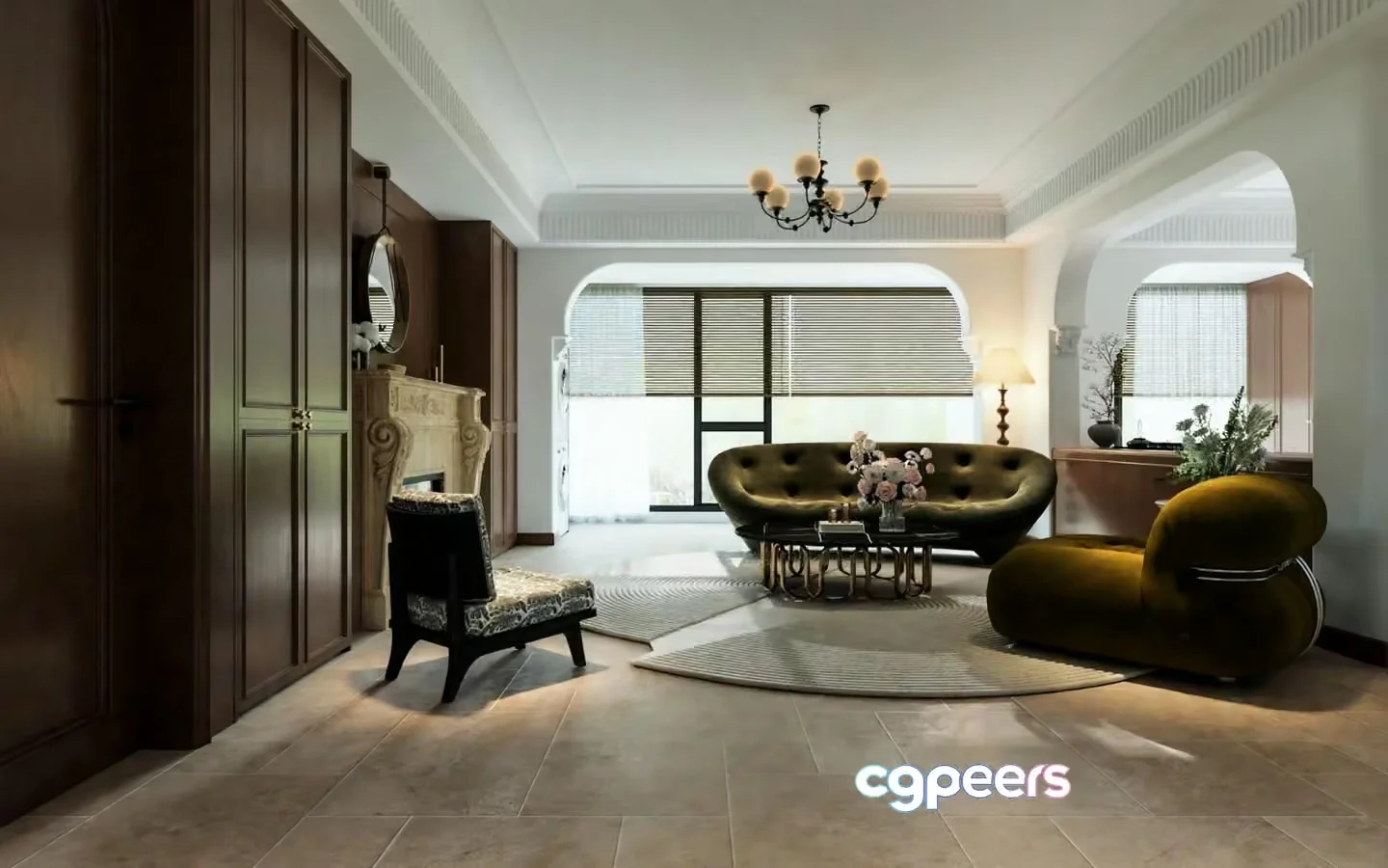 Modern Living Room 3D Model – 5210 – VRAY Render