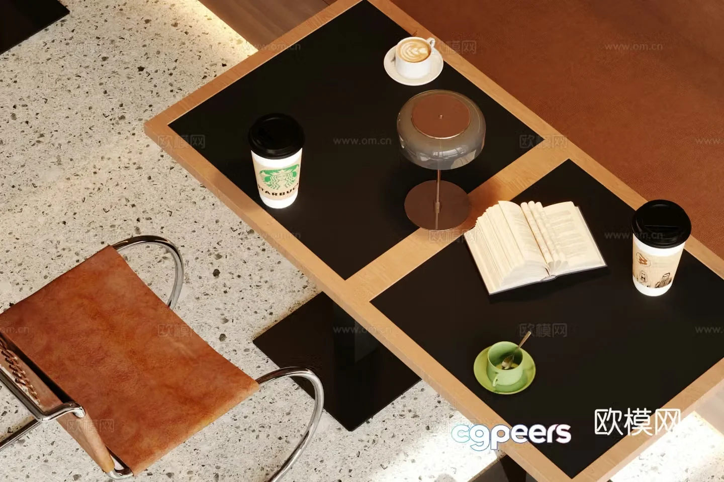 Tableware Coffee cup Disposable coffee cup Table lamp Casual chair Single chair Mug 3d model
