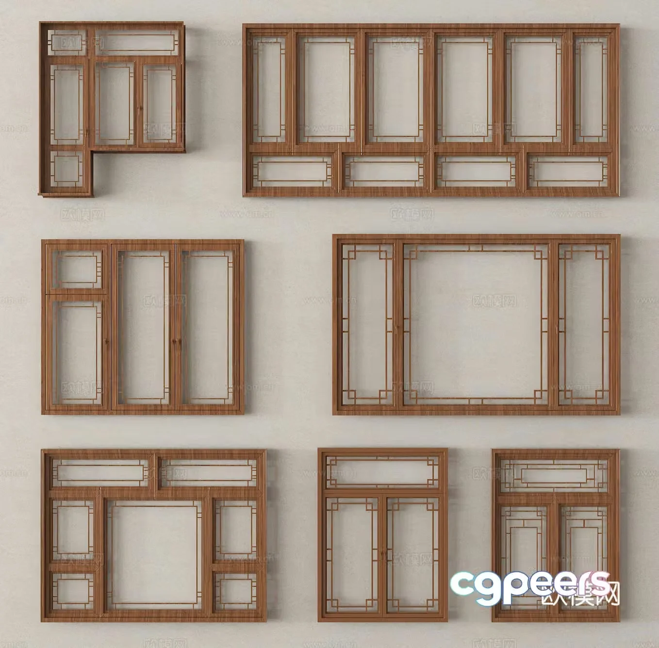 Casement window Floor to ceiling window 3d model