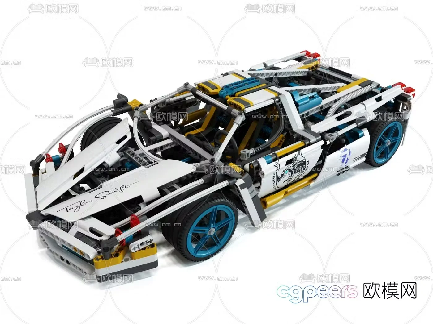 Modern block racer 3d model