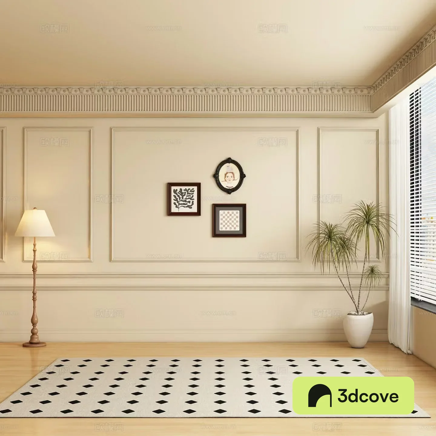 French sofa background wall